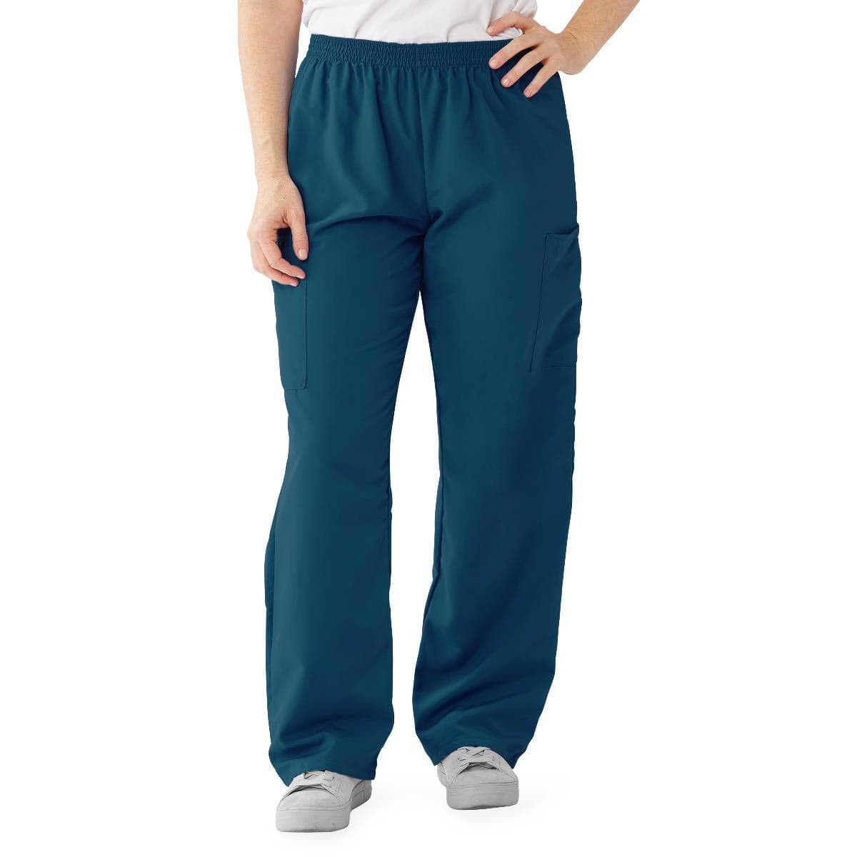 Medline Performax Unisex Elastic Waist Scrub Pants, Caribbean Blue, 2XLarge - Image 1