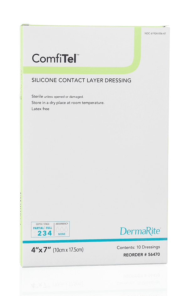 ComfiTel Silicone Contact Layer Dressing, 4 x 7 Inch - Box of 10 - Image 1