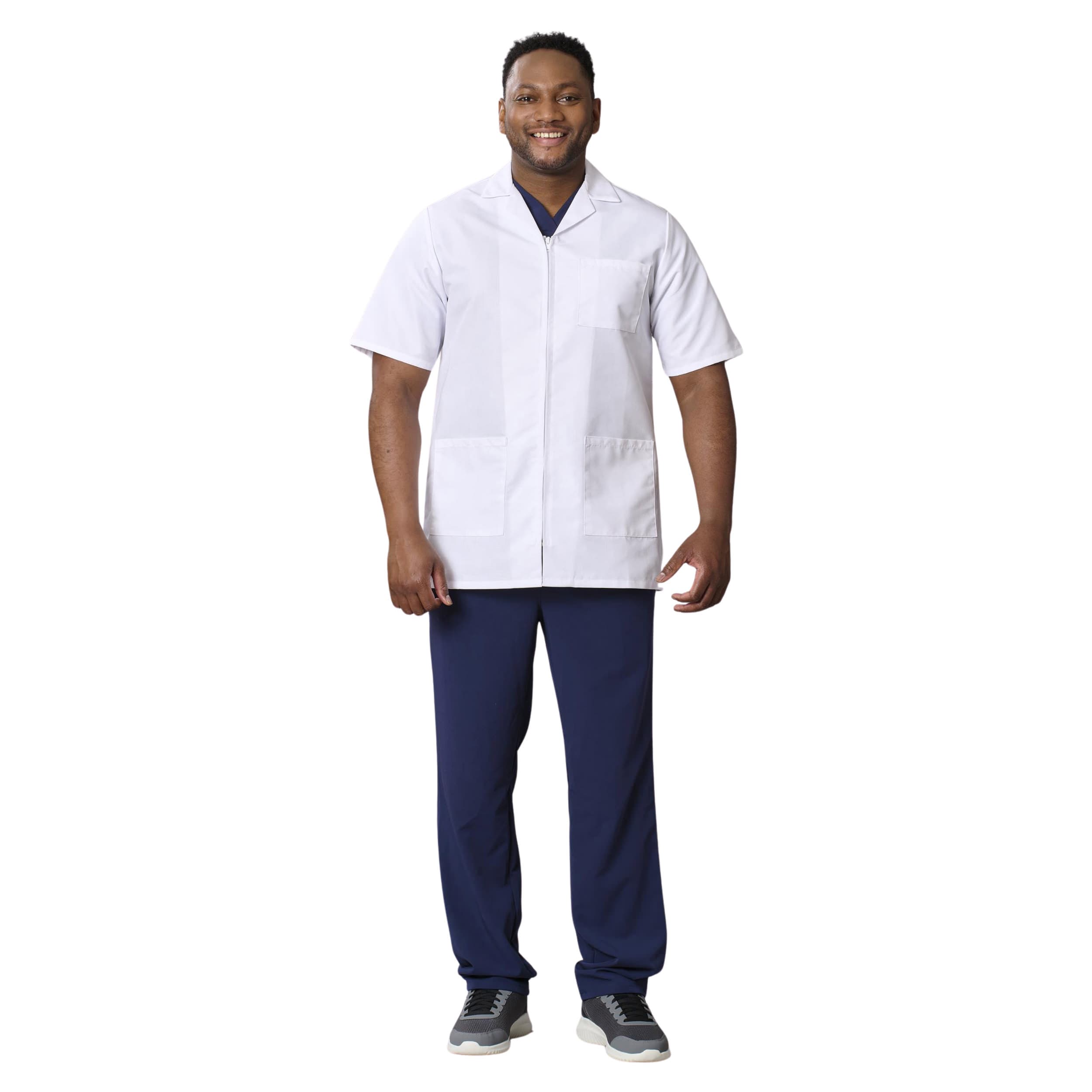Medline Propel Unisex 4-Pocket Consultation Smocks With Zipper, Extra Large - Each - Image 1