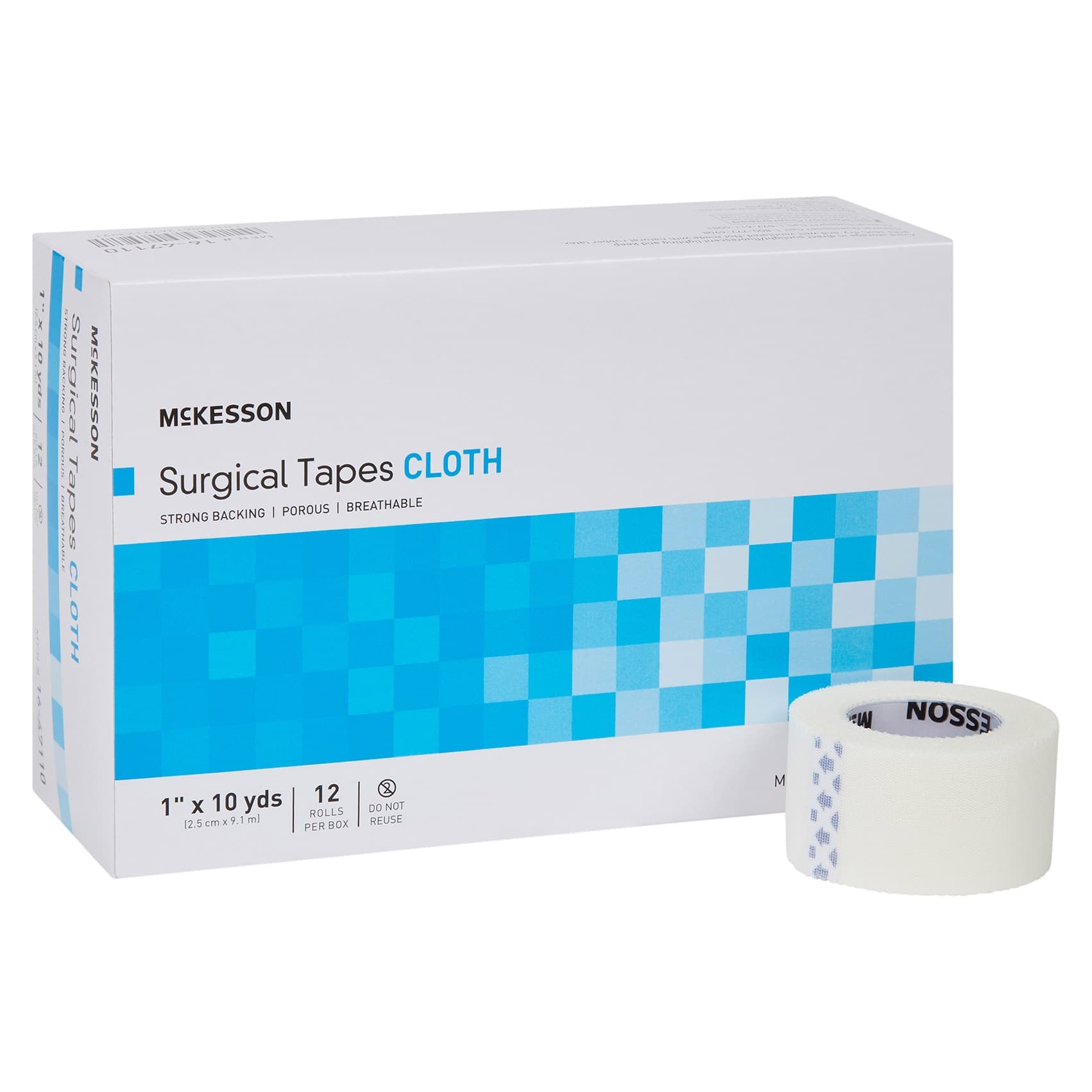McKesson Air Permeable Silk-Like Cloth Surgical Tape, 1 Inch x 10 Yard - Case of 144 - Image 1