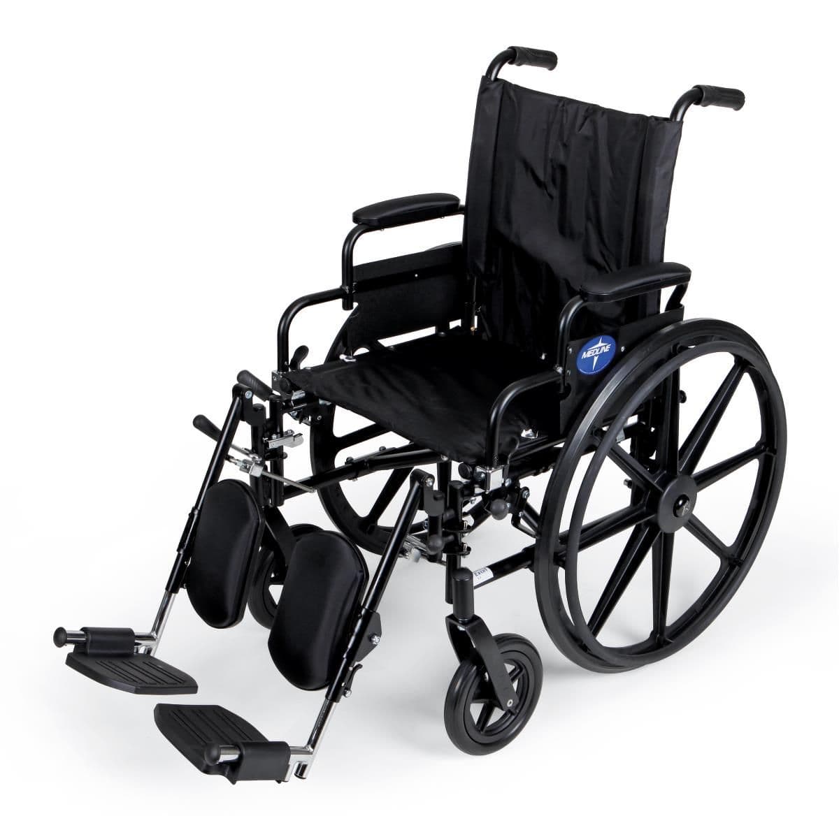 Medline Excel K4 lightweight wheelchair 20"W x 18"D with Swing-Back Desk-Length Arms and Elevating Leg Rests - Image 1