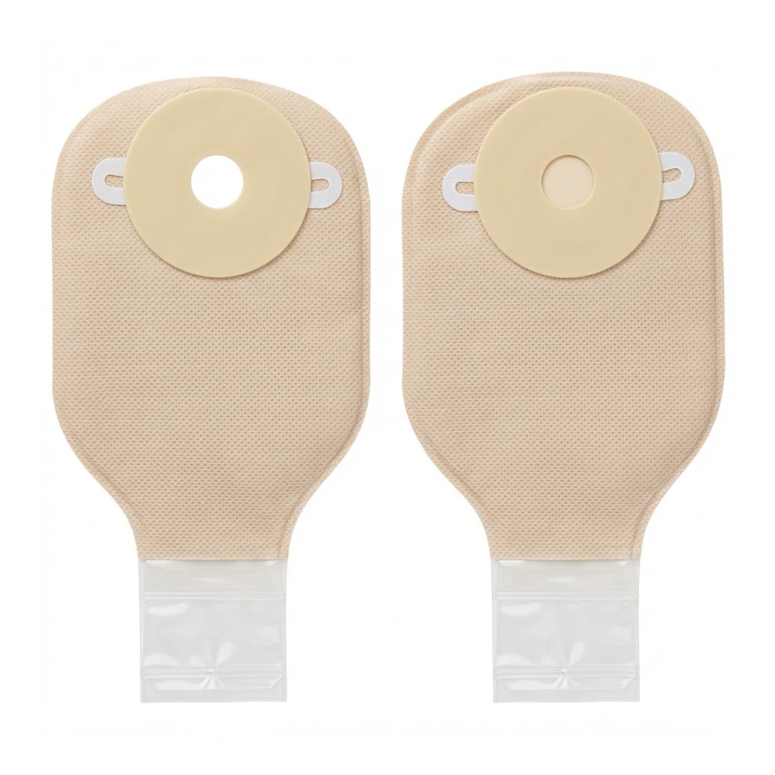 Nu-Hope Round Opaque Drainable Pouch, Deep Convex, 1-3/8 Inch - Box of 10 - Image 1