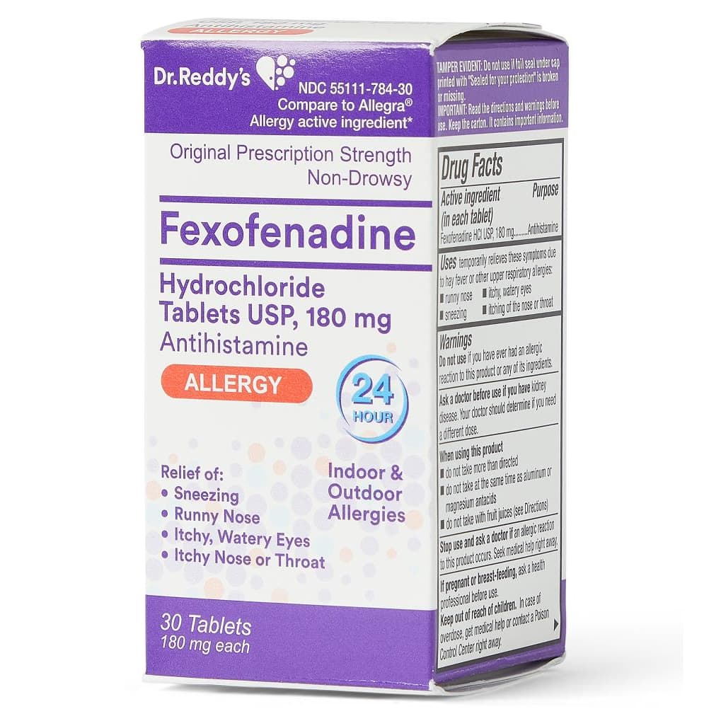 Allegra Fexofenadine Allergy HCL Tablets, 180 mg - Bottle of 30 - Image 10