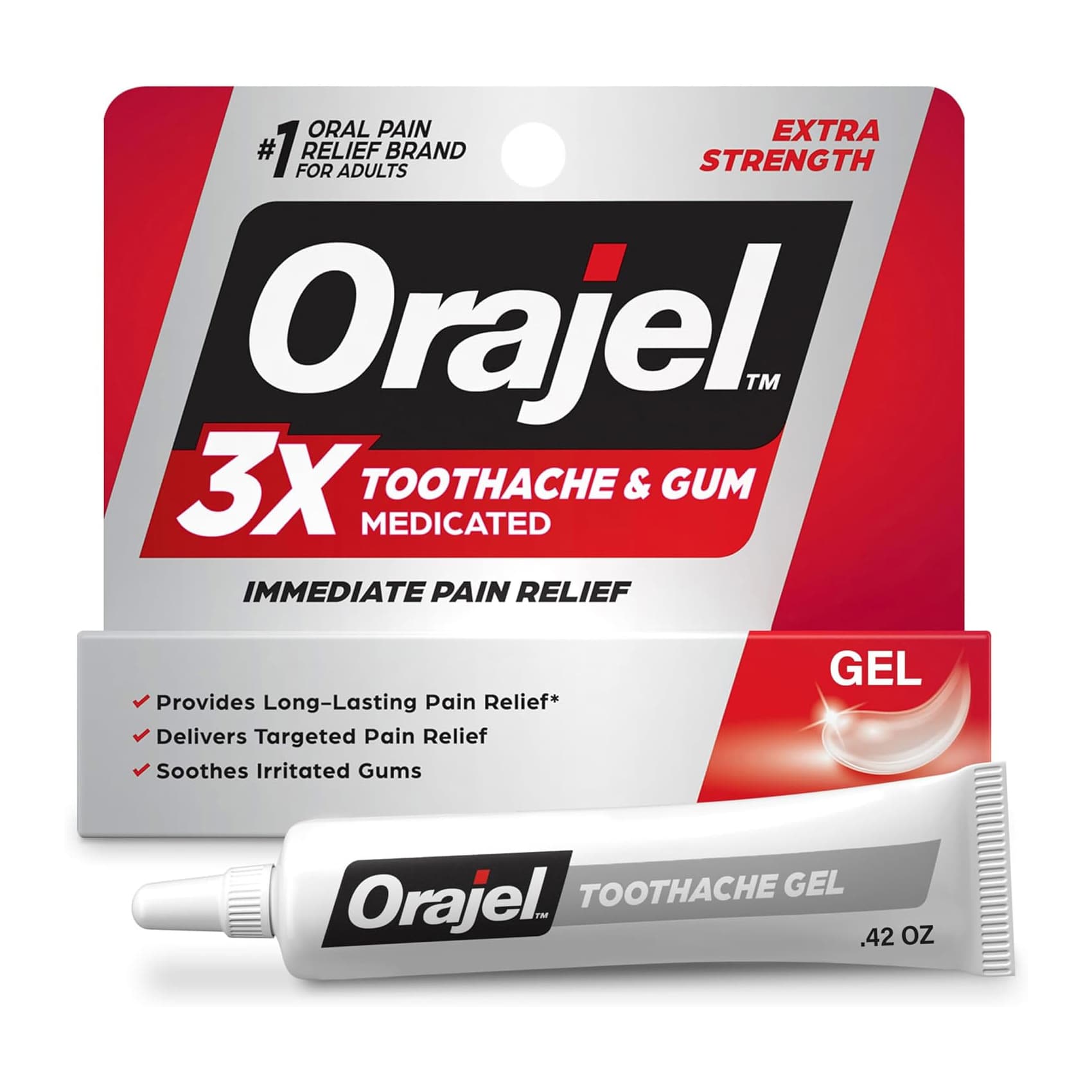 Orajel 3X Medicated Toothache & Gum Pain Gel - Each