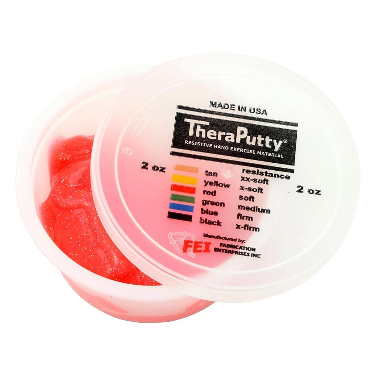 CanDo Sparkle Theraputty Exercise Material, 2 Oz, Red, Soft - Image 1