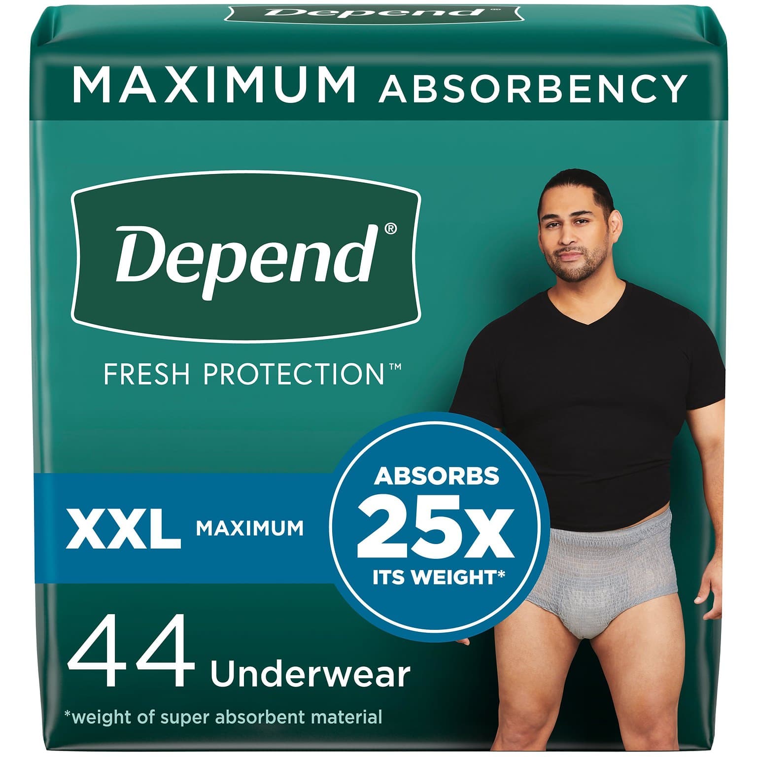 Depend Fresh Protection Underwear for Men, XX Large - Case of 44 - Image 1