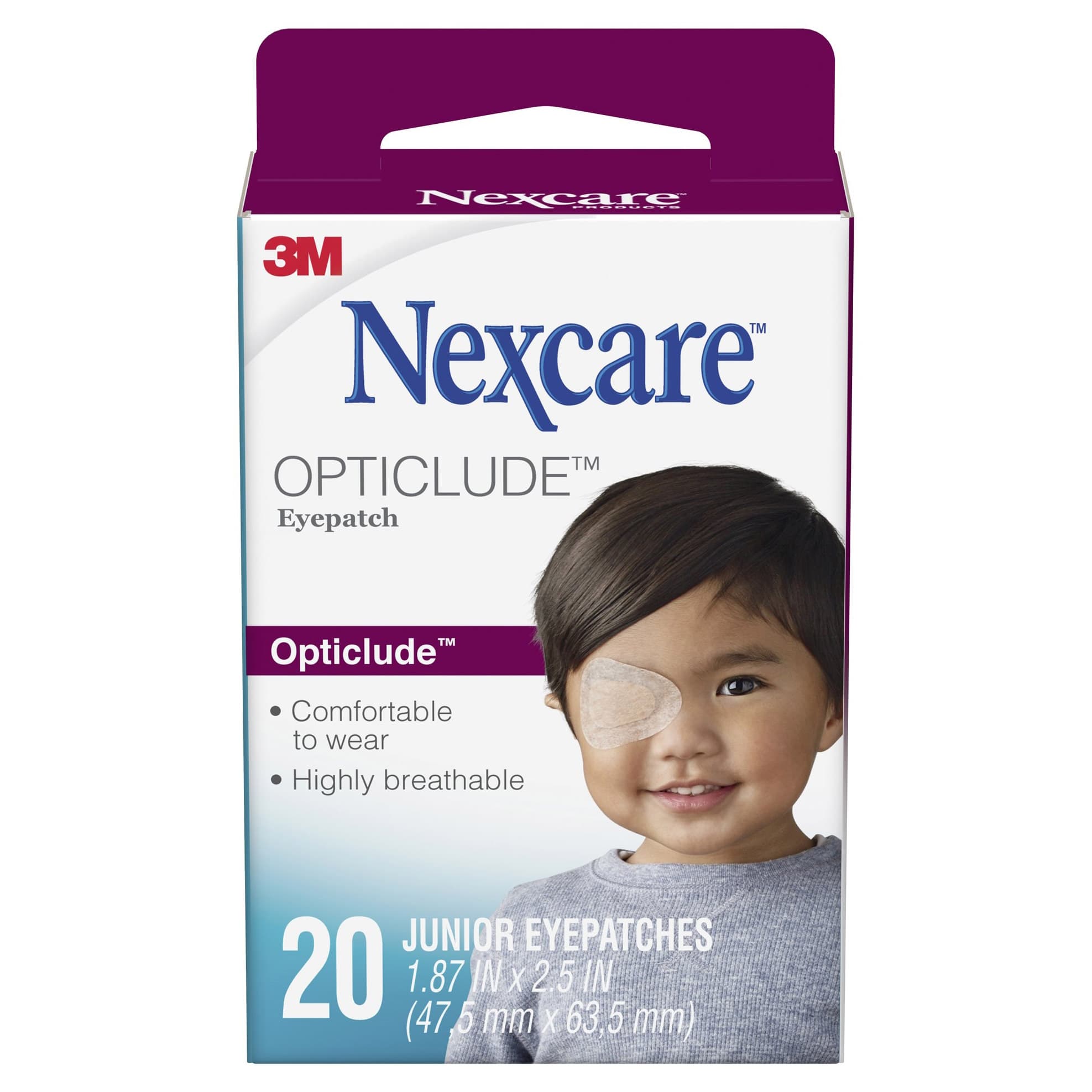 3M Nexcare Opticlude Adhesive Eye Patch, 2-1/2" x 1-1/4" - Box of 20 - Image 1