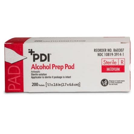 PDI NonWoven Gauge Alcohol Prep Pad, Medium, 2 x 2 Inch - Box of 200 - Image 1