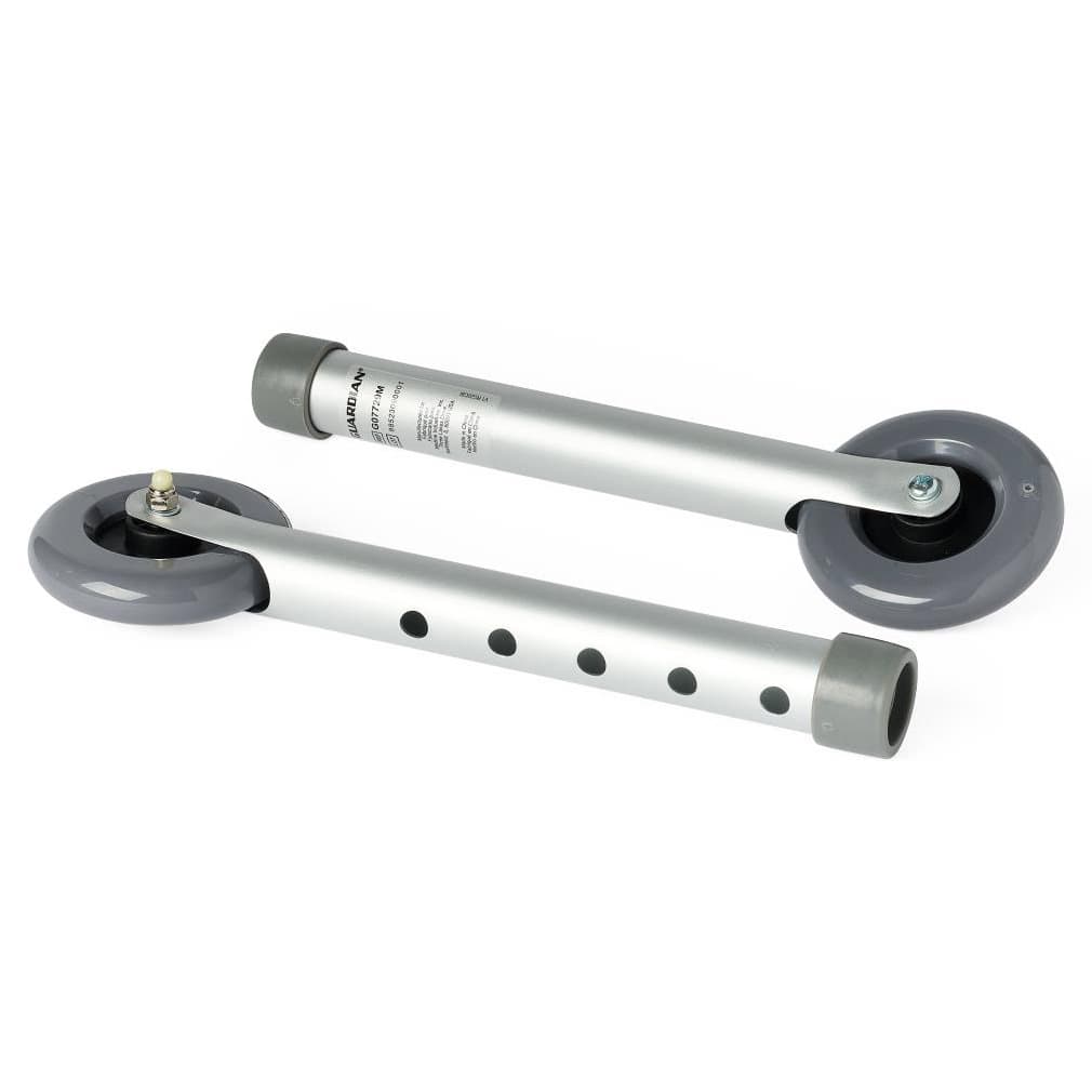 Medline Footpiece Set with 3" Wheels for Walkers - Pair of 2