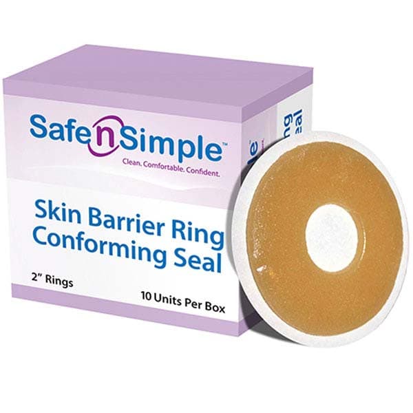 Safe n Simple Conforming Skin Barrier Rings with Aloe, 2 Inch - Box of 10 - Image 1