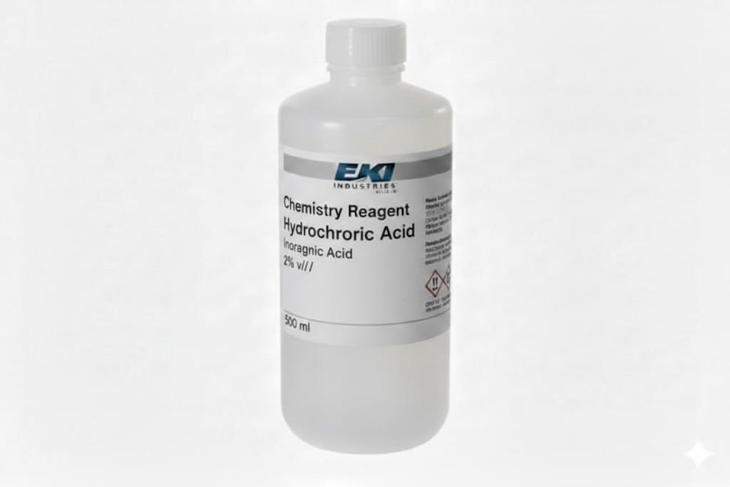 Chemistry Reagent Hydrochloric Acid Inorganic Acid 2% v/v, 500 ml - Each - Image 1