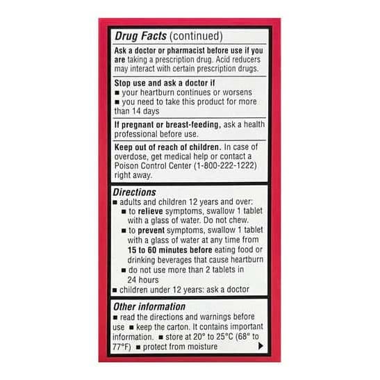 Leader Famotidine Acid Reducer Tablets, 10 mg, 30 Count - Each - Image 2