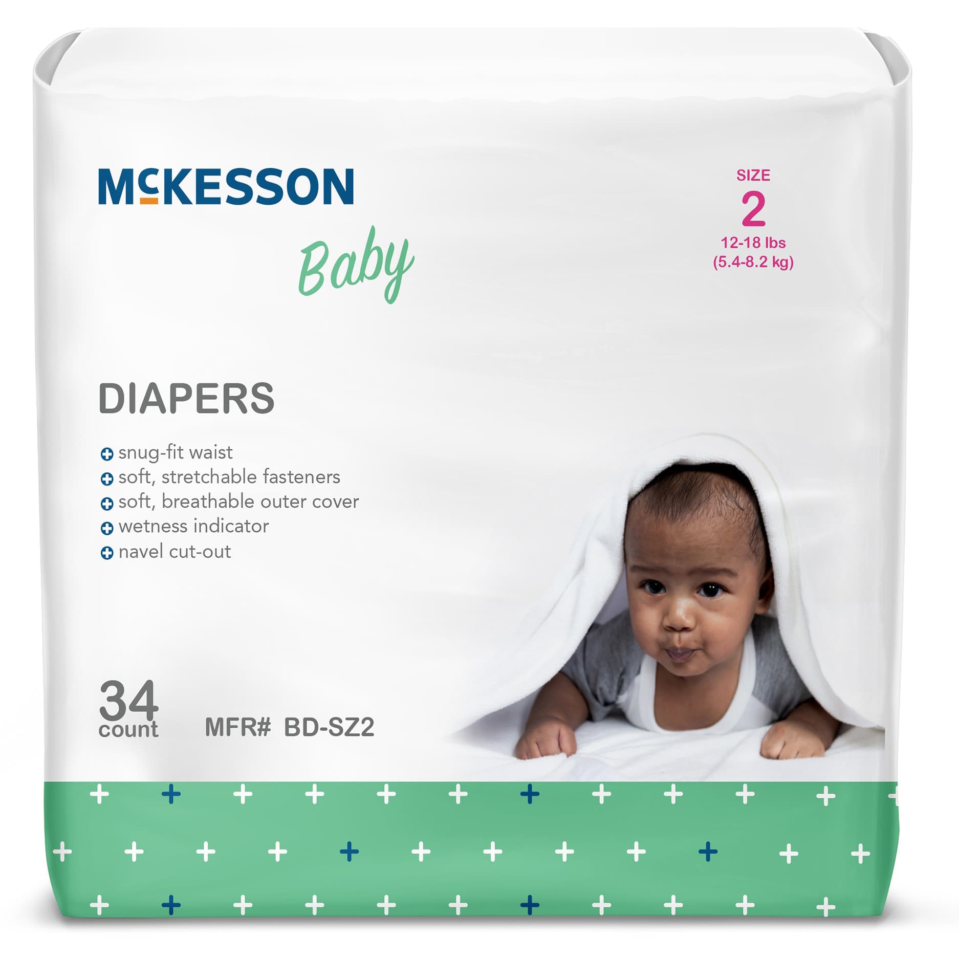 Mckesson Baby Diaper, Size 2 - Bag of 34 - Image 1
