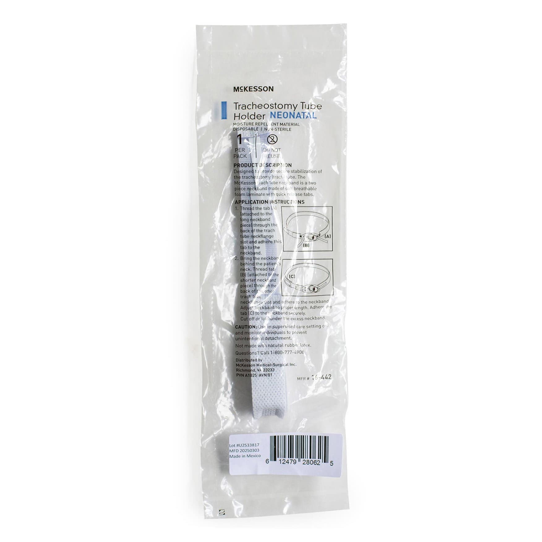 McKesson Tracheostomy Tube Holder, Neonatal, 3/4 x 10 Inch - Box of 10 - Image 1
