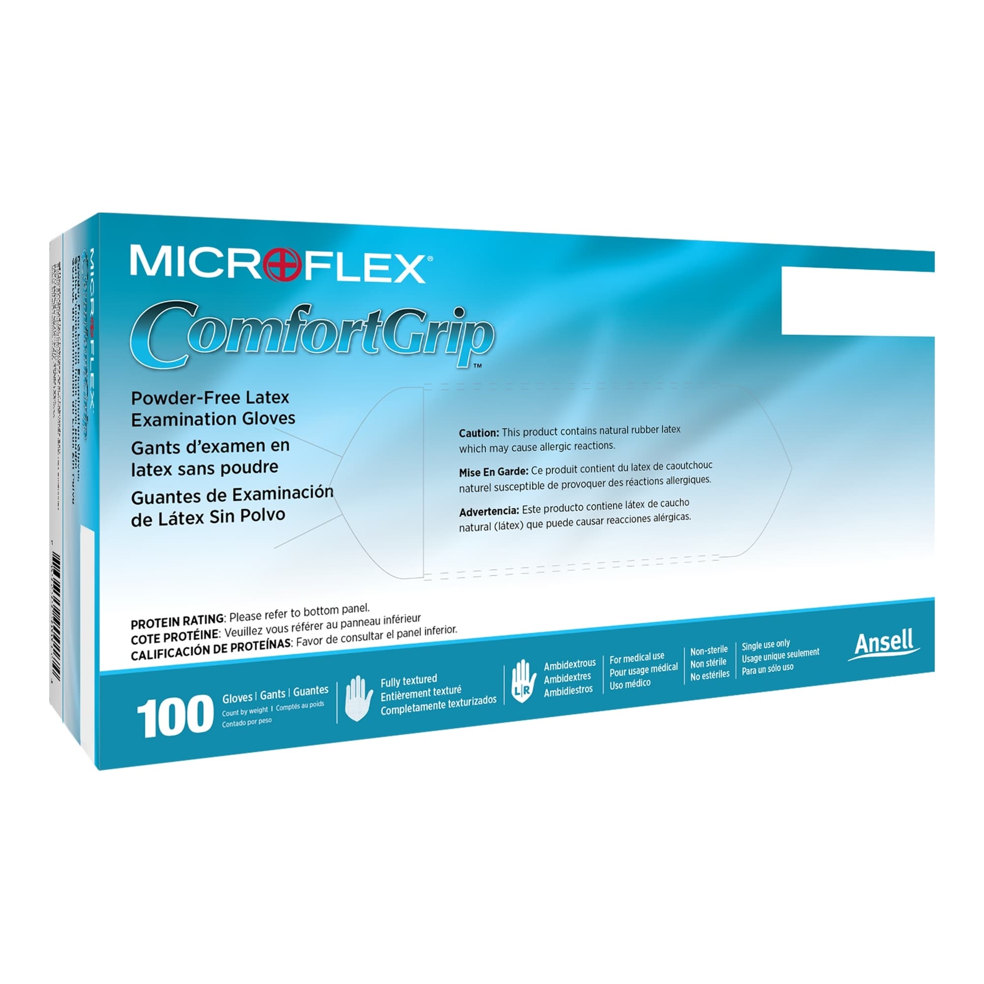 Microflex ComfortGrip Powder-Free Latex Examination Gloves