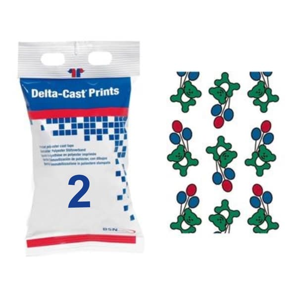 Delta Flash Print Cast Tape, Teddy Bear Print, 2 Inch x 12 Feet - Box of 10 - Image 1