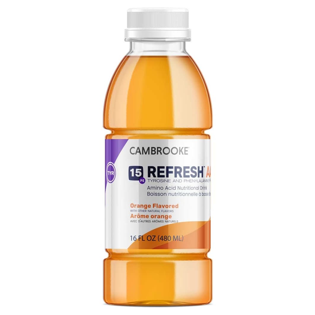Cambrooke PKU Refresh AA 15 Amino Acid Nutritional Drink, Orange, 16 oz - Each - Image 1