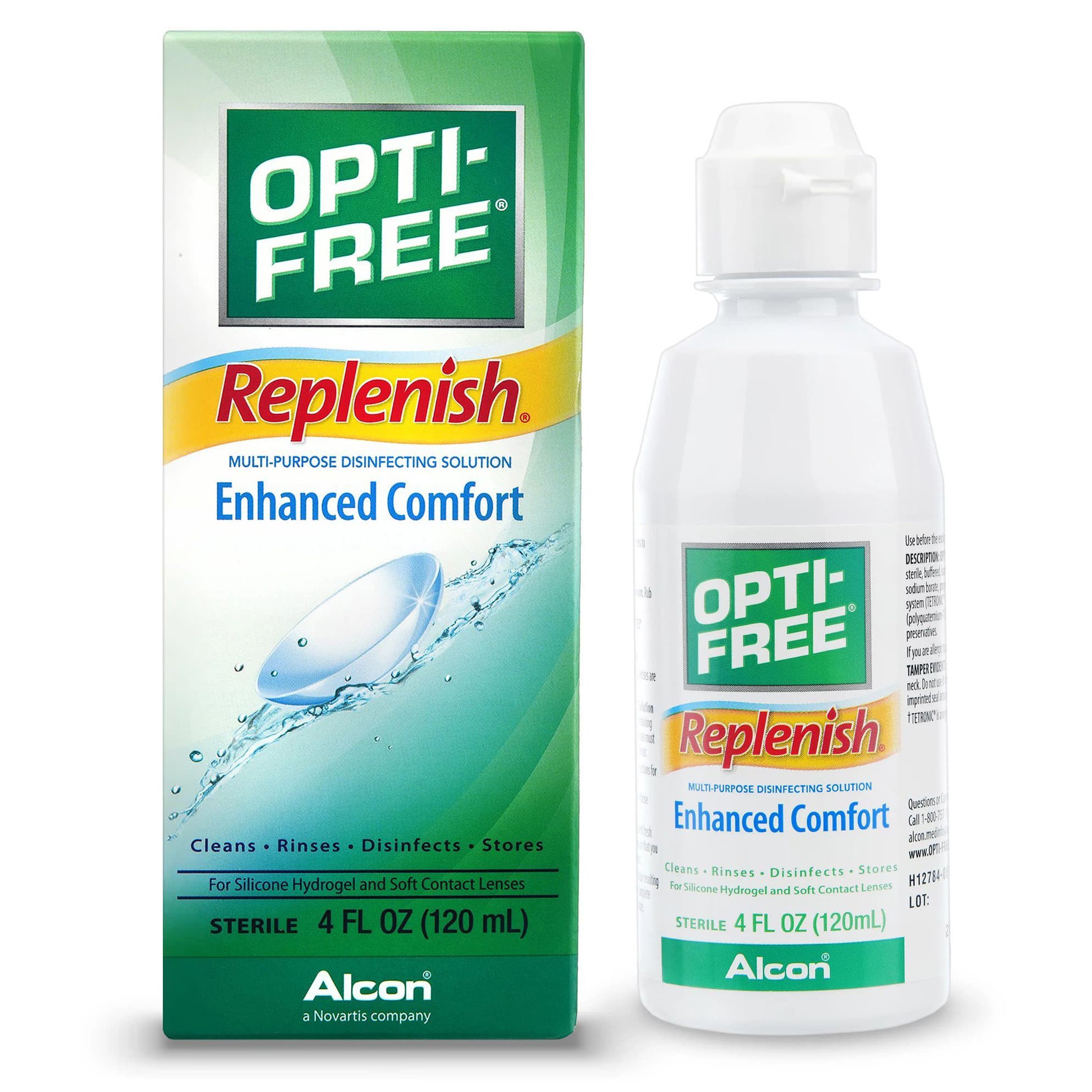 Opti Free Replenish Contact Lens Solution, 4 oz Bottle - Image 1