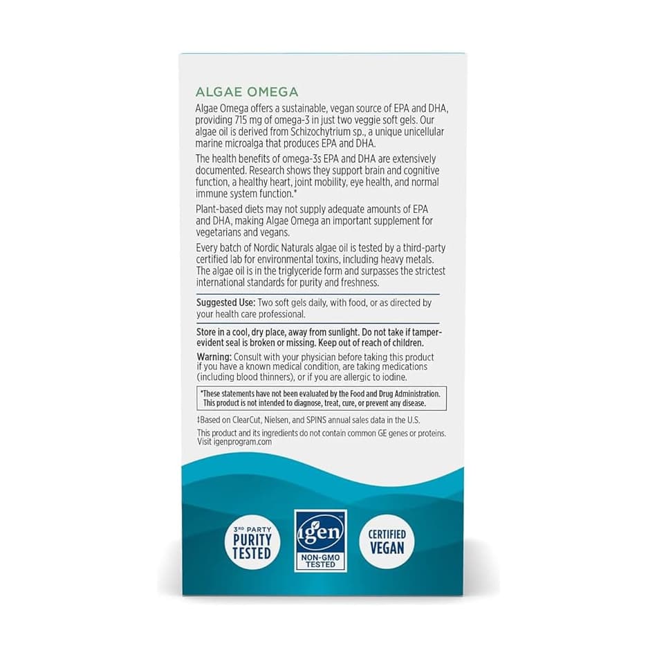 Nordic Naturals Algae Omega - Bottle of 60 - Image 3