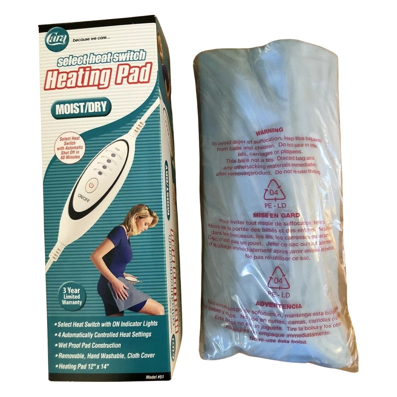 Cara Economy Heating Pad Moist, 12 x 14 Inch - Each - Image 1
