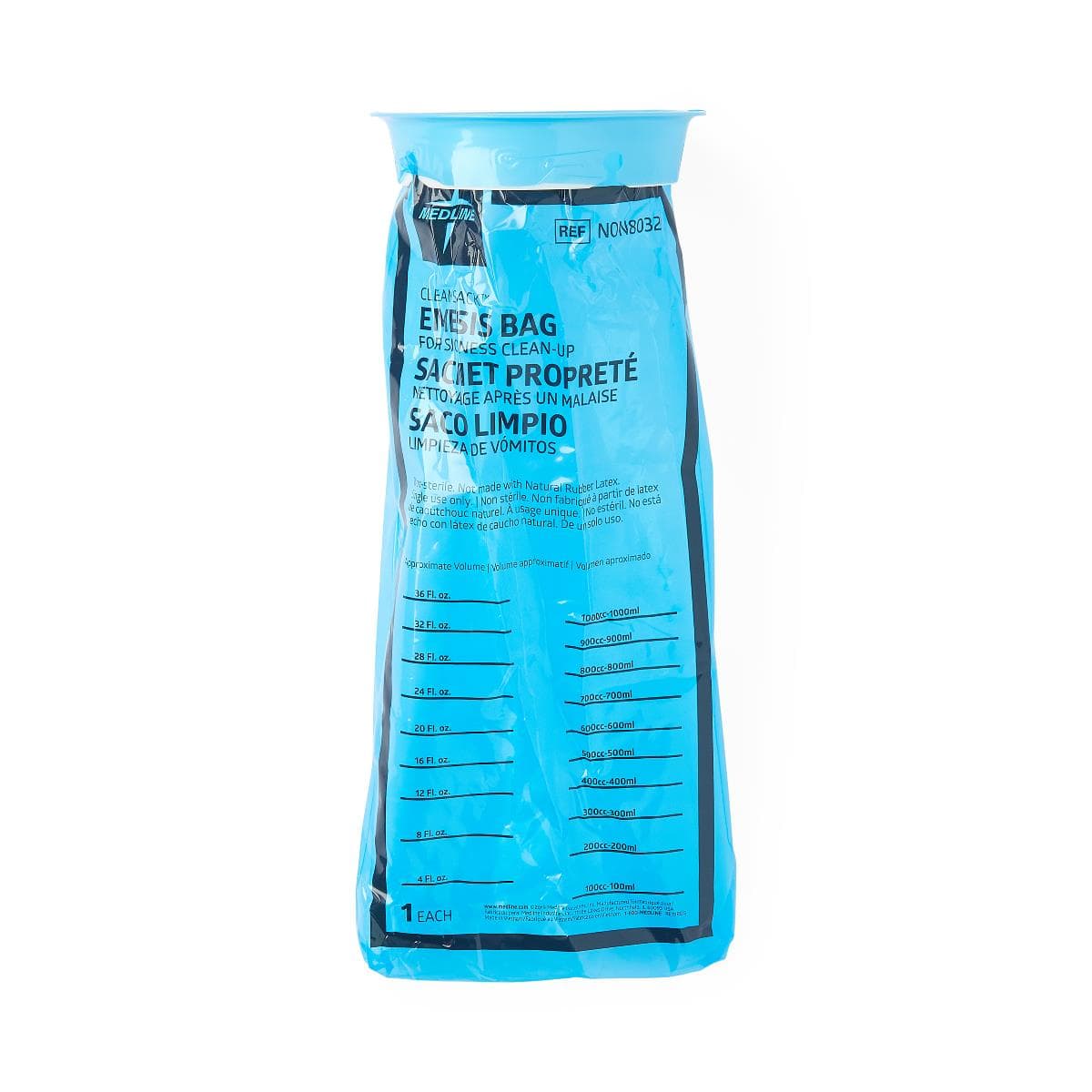Medline Clean Sack Emesis Bag, 36 oz, Blue - Gross of 144 - Image 1