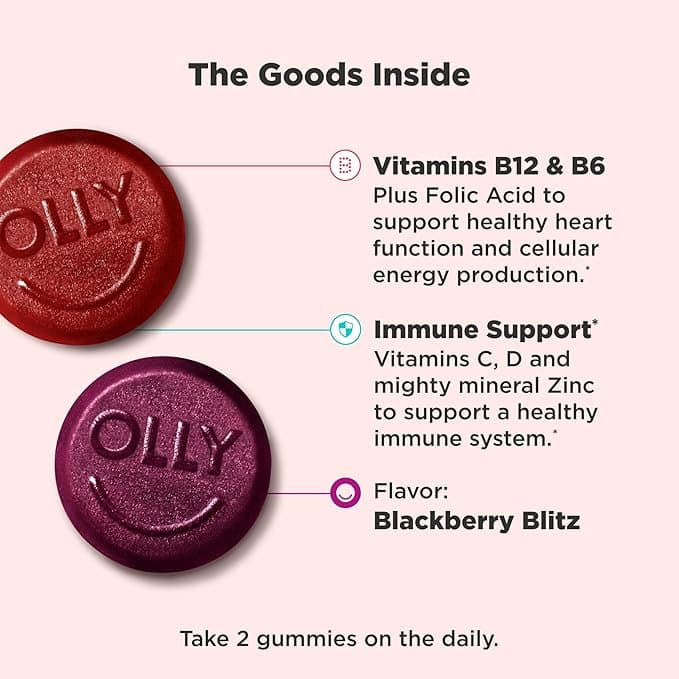 OLLY Men's Multivitamin Gummy, Blackberry Blitz - Bottle of 90 - Image 3