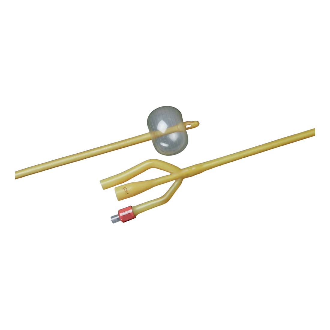 Lubricath 3-Way Foley Catheter with Short Round Tip, 5cc, 20 Fr - Each - Image 1