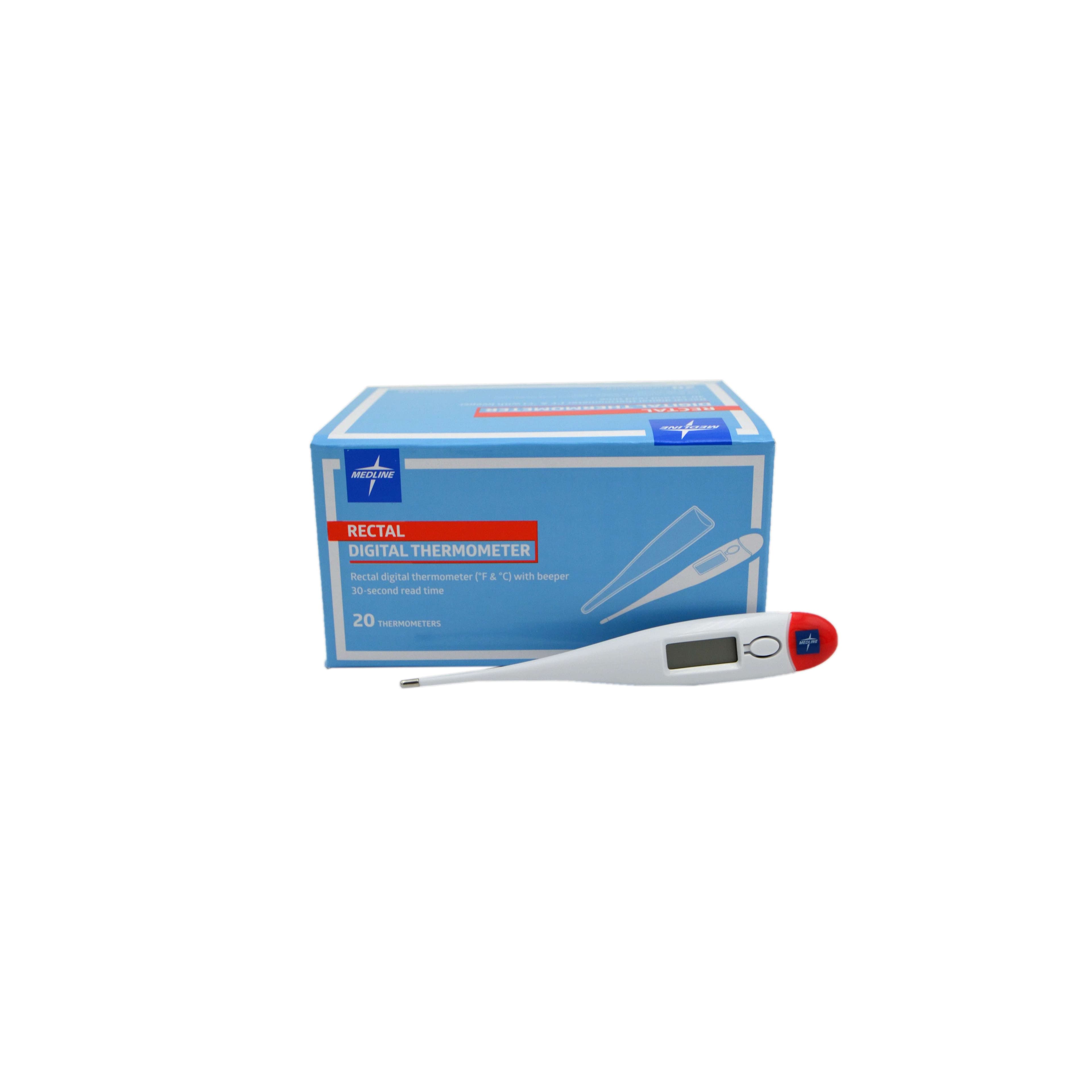 Medline 30-Second Rectal Digital Thermometers, Without Sheaths - Box of 20 - Image 1