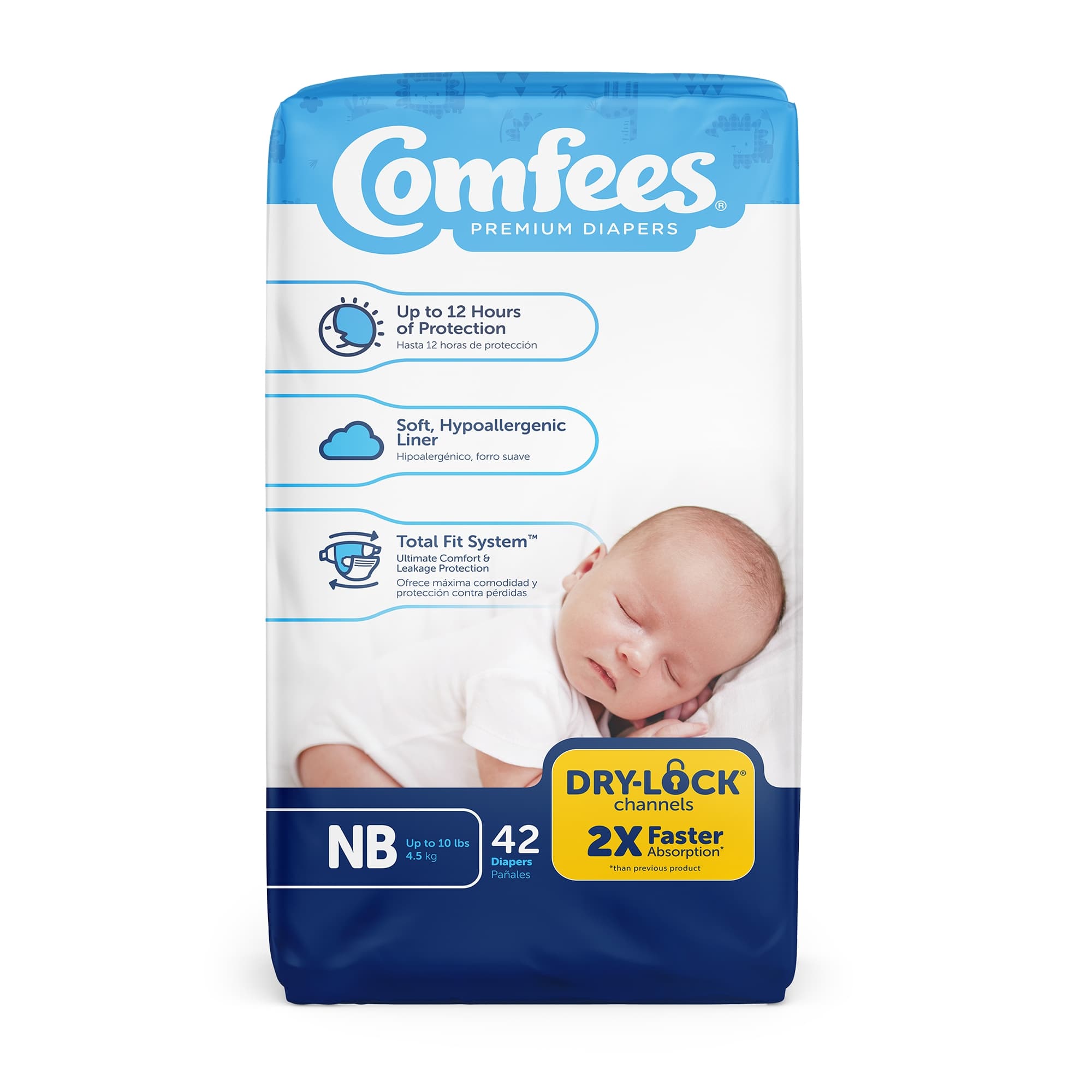 Comfees Premium Baby Diapers, Newborn - Package of 42 - Image 1