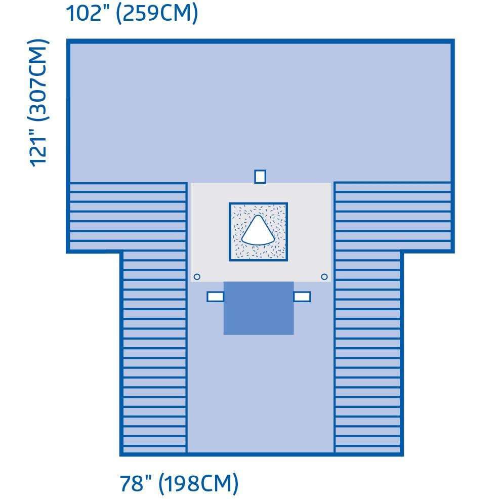 Medline Fenestrated C-Section Drape with Pouch, Wire - Case of 7 - Image 1