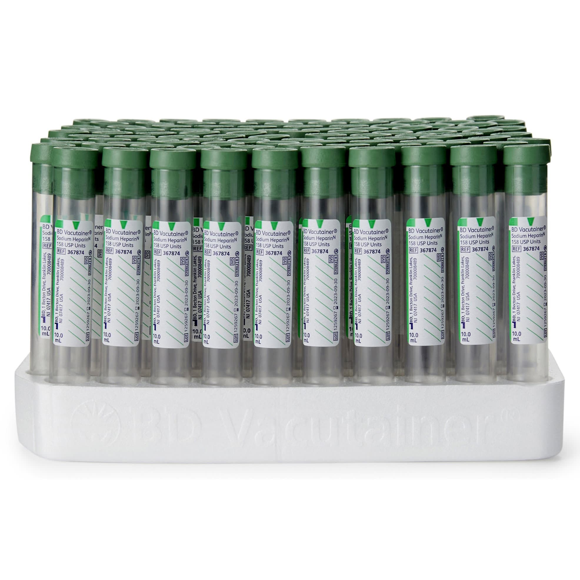 BD Vacutainer Sodium Heparin Tubes with Conventional Closure