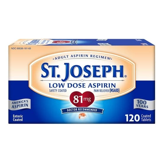 St. Joseph Low Dose Enteric Safety Coated Aspirin, 81 mg - Pack of 120