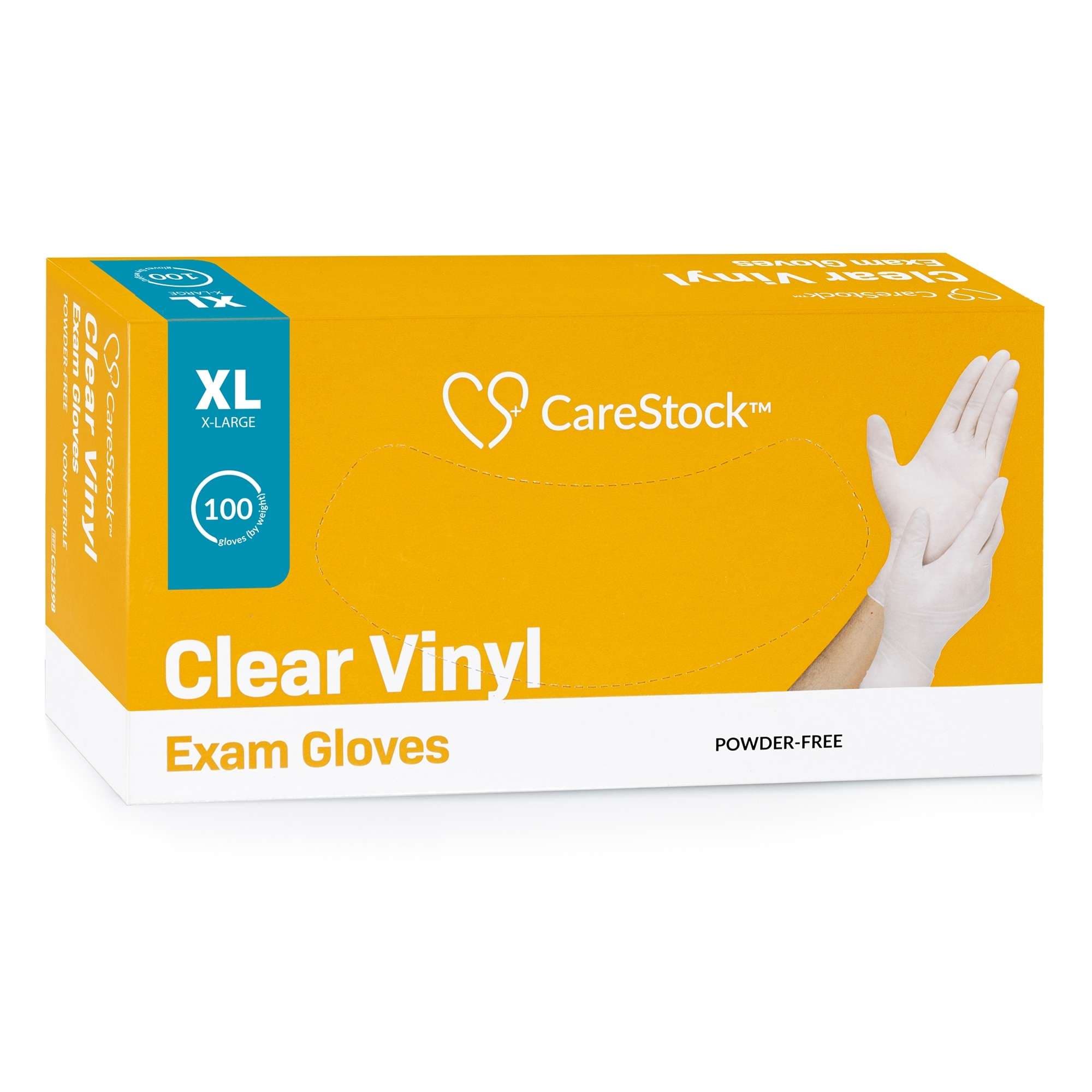 CareStock Clear Vinyl Exam Gloves, Extra Large - Case of 1000 - Image 1