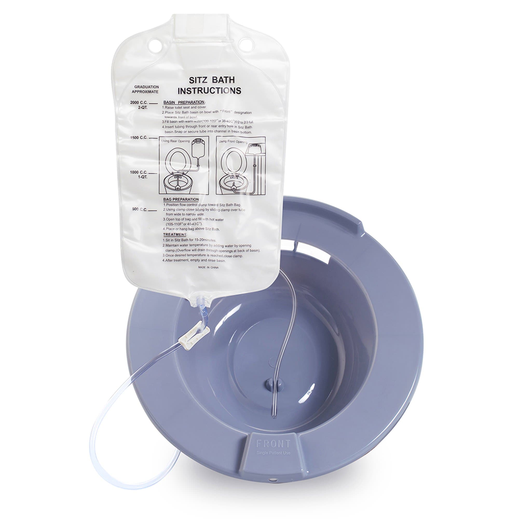 McKesson Sitz Bath 2000 mL Bag Gray Round - Image 4