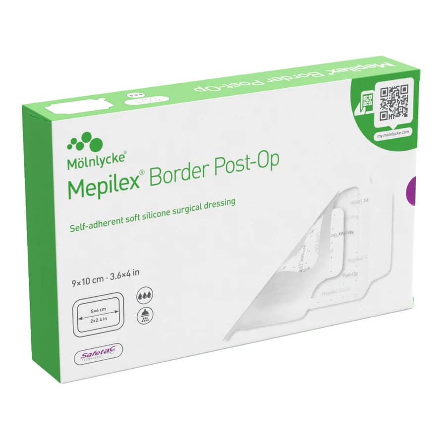 Mepilex Border Post-Op Ag Antimicrobial Dressing, 9 x 10 Inch - Case of 50 - Image 1