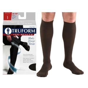 Truform Men's Dress Support Socks, Small, Brown - Image 1