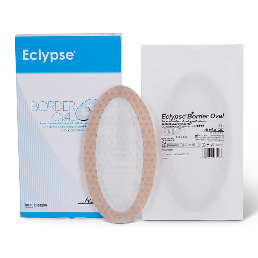 Eclypse Border Oval Super Absorbent Dressing 6 x 8 Inch - Box of 10 - Image 1