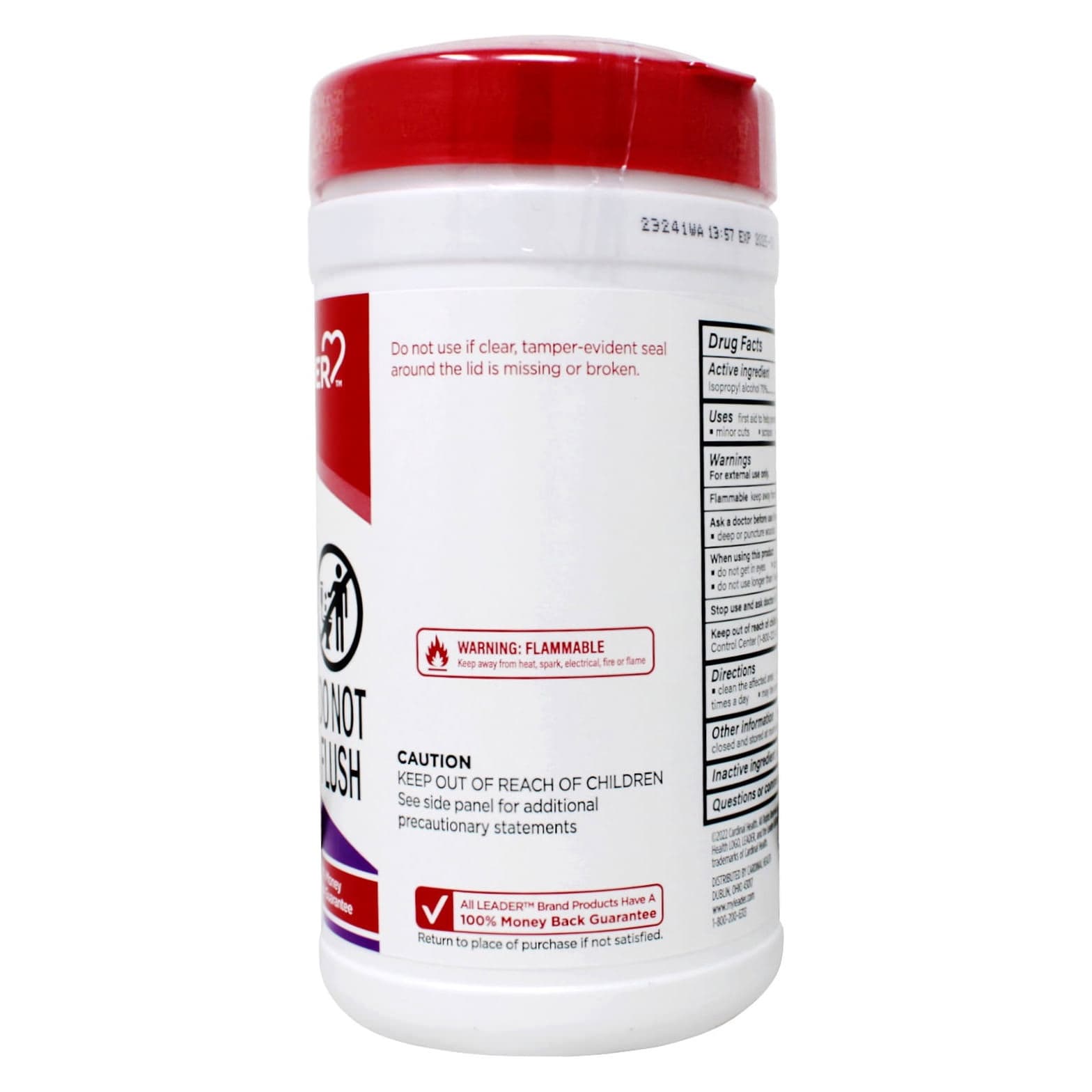 Leader Isopropyl Alcohol 70% Wipes, 40 ct - Each - Image 3