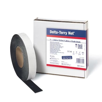 Delta-Terry Net Adhesive Fleece Edger, Black, 1.25 Inch x 15 Yards - Image 1