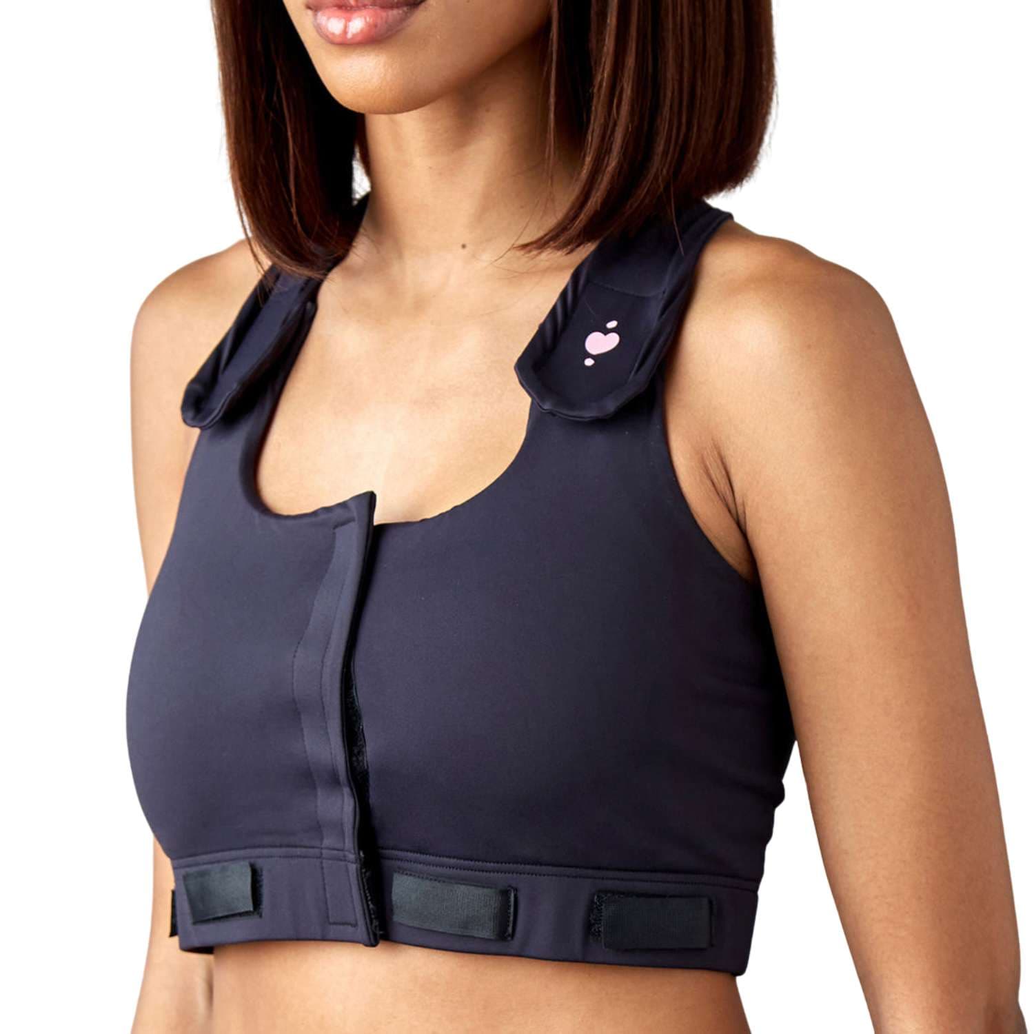 Heart and Core Larissa Post Surgical Bra, Black, 2XLarge - Image 1