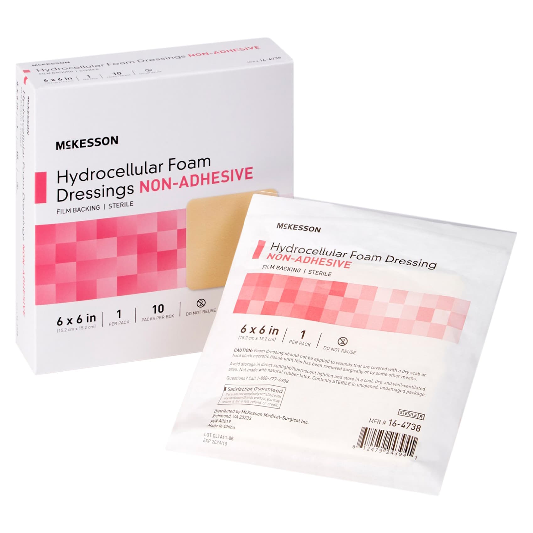McKesson Foam Dressing Film Backing Tan, Non-adhesive Without Border - Image 1