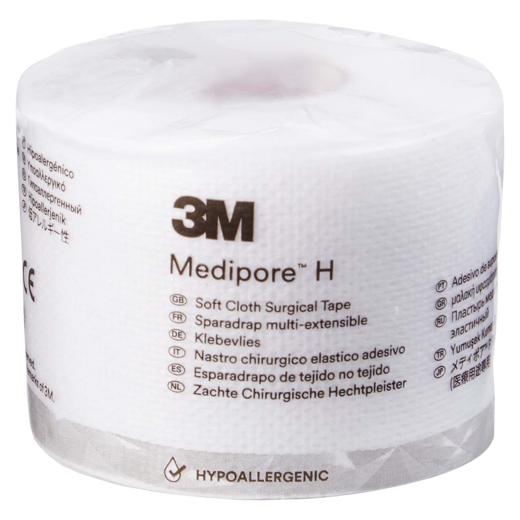 3M Medipore H Hypoallergenic Soft Cloth Surgical Tape, White, 2 Inch x 10 Yards - Each - Image 1