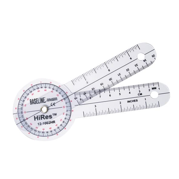 Baseline Hires 360 Degree Transparent Plastic Goniometer, 6" Arms - Image 1