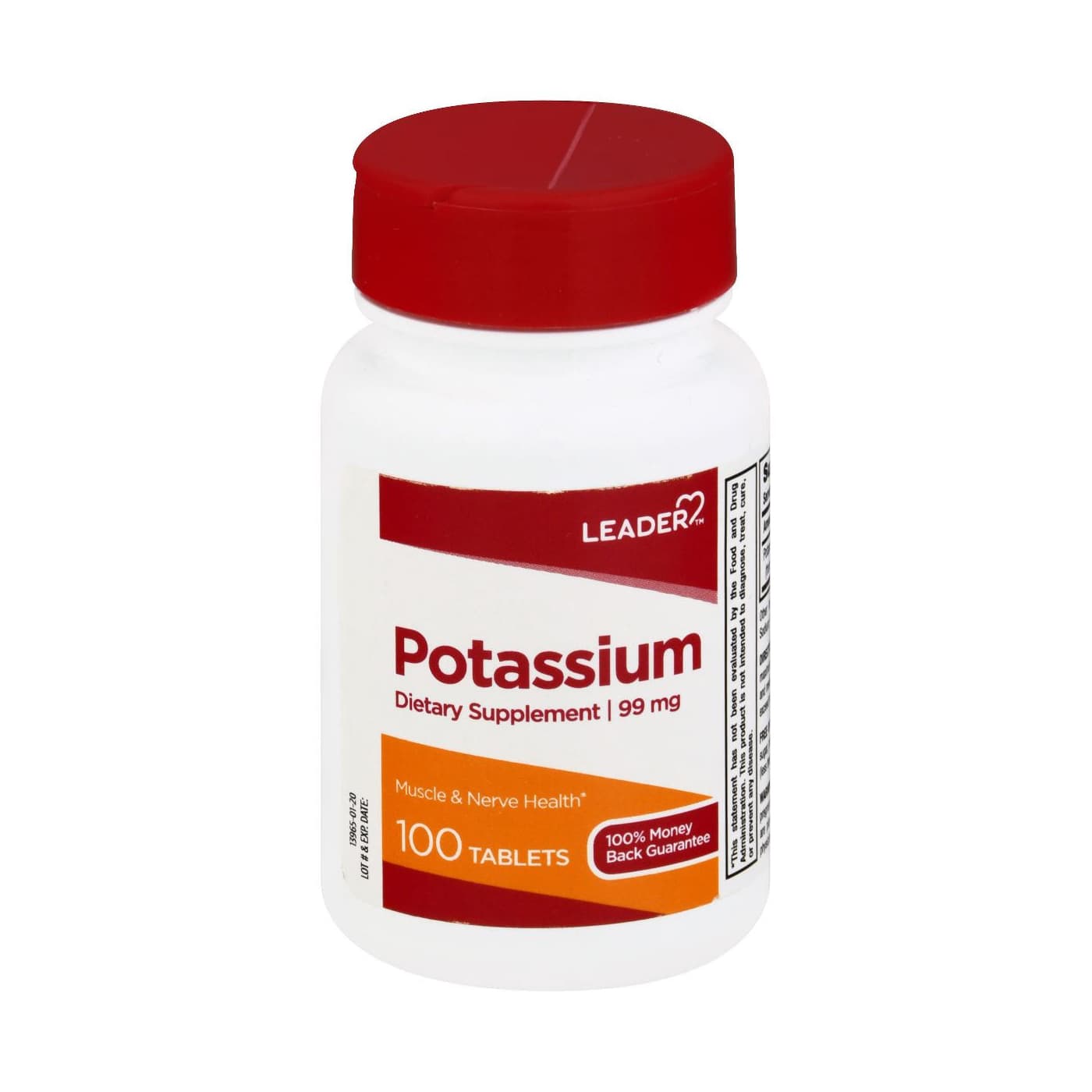 Leader Potassium Dietary Supplement, 99 mg , 100 Count - Each - Image 1