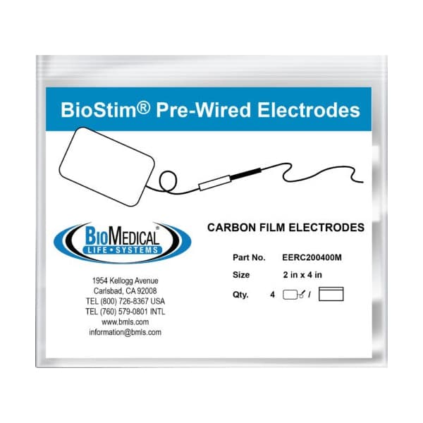 BioMedical Life Systems BioStim Pigtail Electrode, Rectangle, 2 x 4 inch - Pack of 4 - Image 1