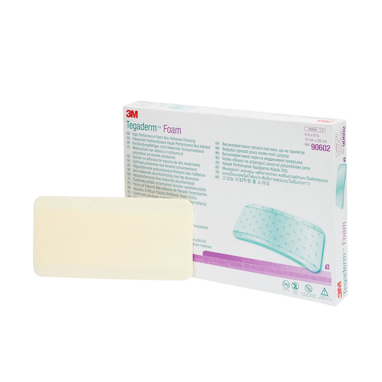 3M Tegaderm Foam Dressing, Non-Adhesive, 4" x 8" - Each - Image 1