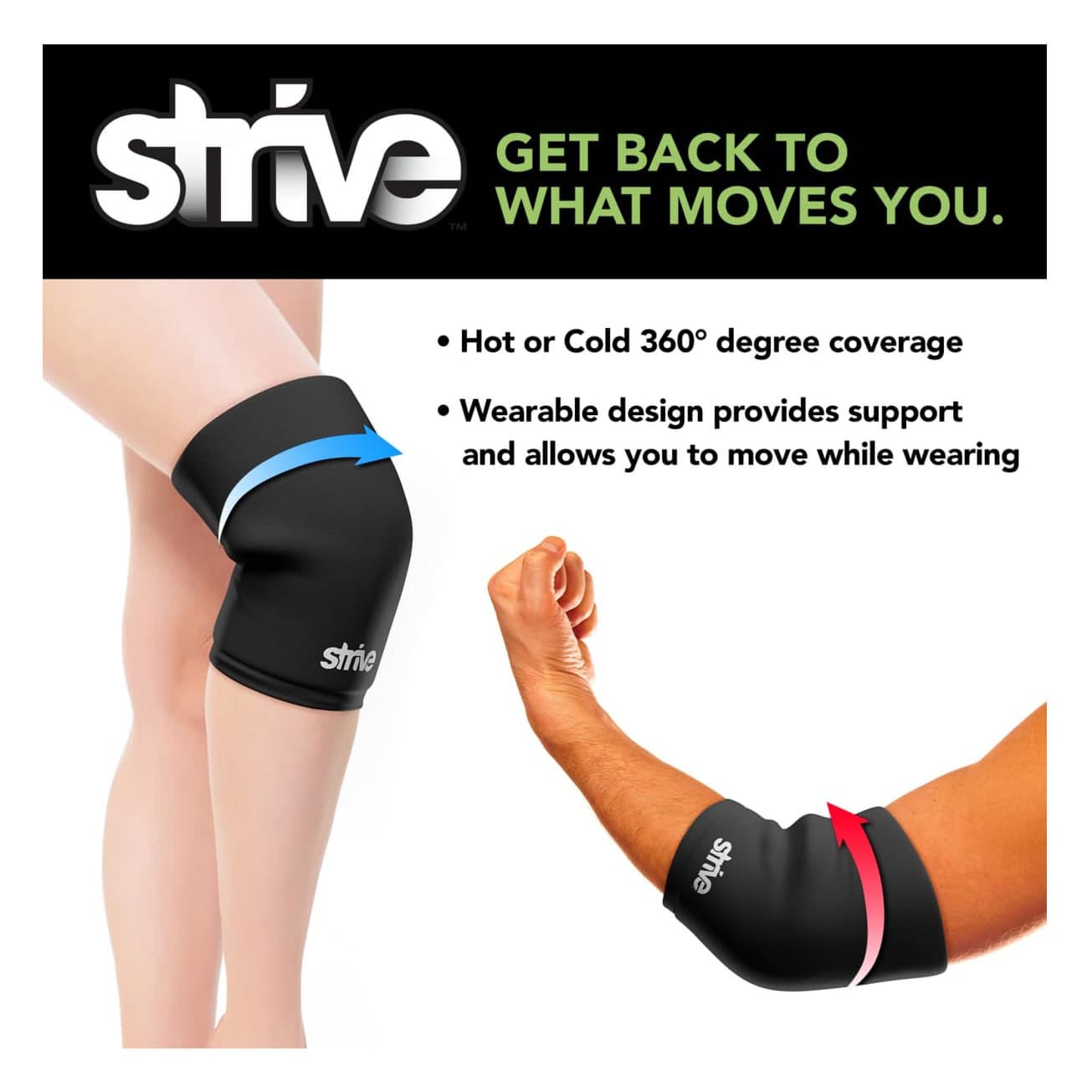 Strive Hot & Cold Gel Pack Sleeve, Elbow & Knee - Image 2