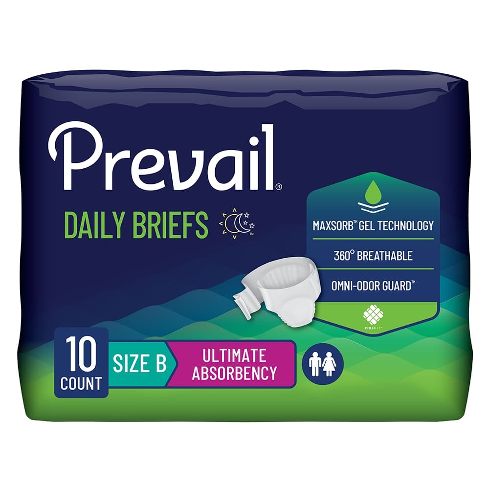 Prevail Adult Bariatric Incontinence Briefs, Size B - Package of 10 - Image 1