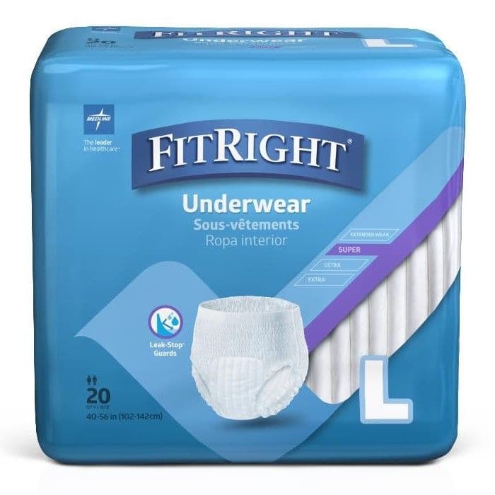 FitRight Super Adult Incontinence Underwear, Large - Case of 80 - Image 1