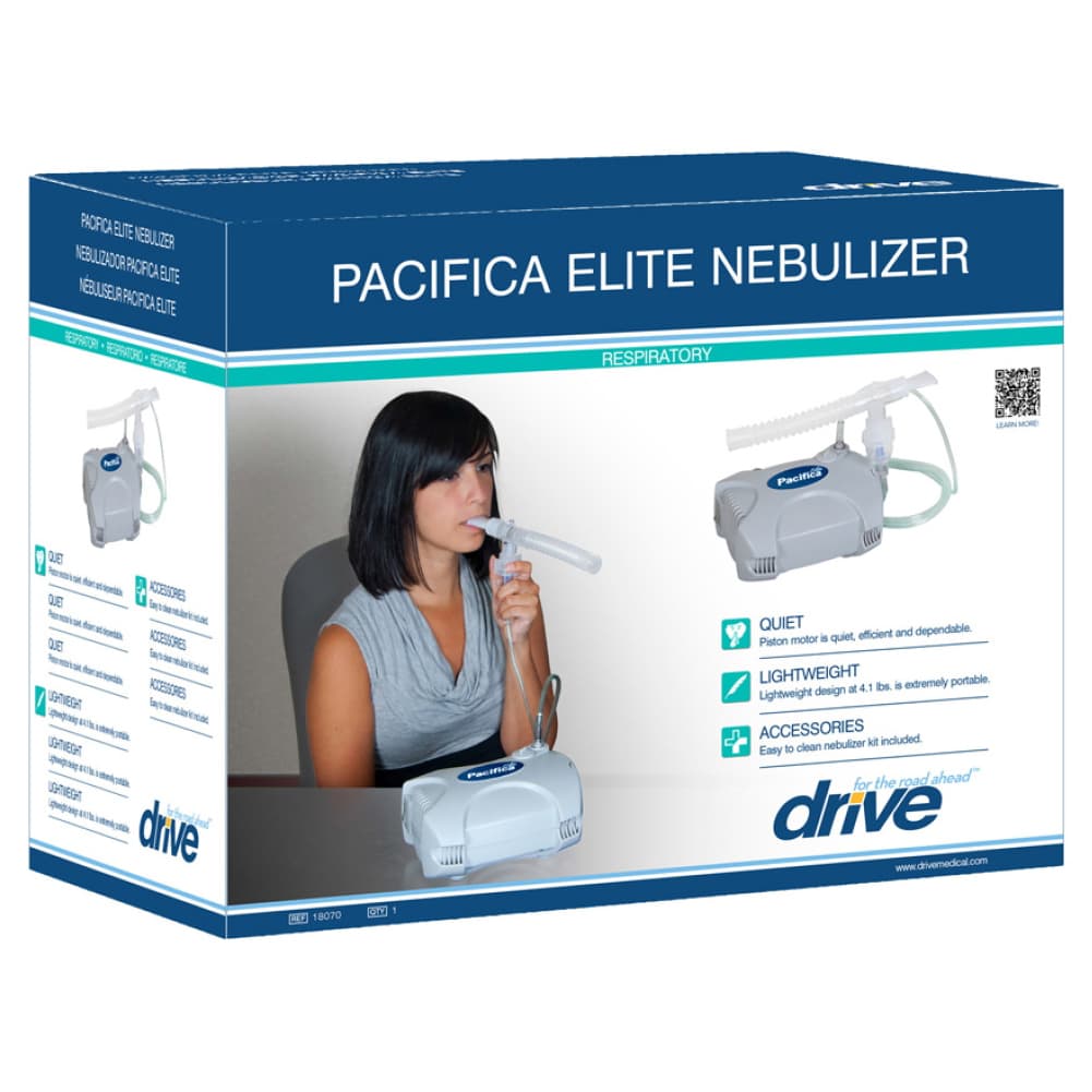 Drive Medical Pacifica Elite Compressor Nebulizer with Reusable and Disposable Neb Kit - Image 2
